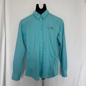 Columbia Women's Aqua Button Down Shirt